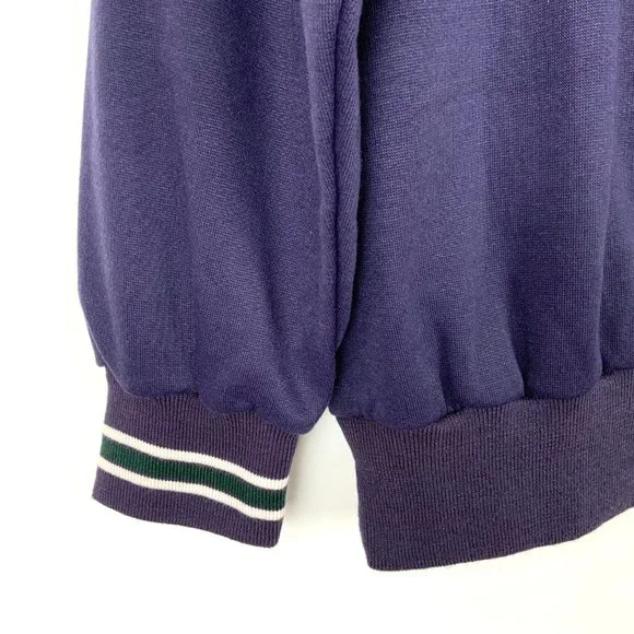 Vintage 90s Christian Dior Monsieur Quarter Button Navy Sporty Sweatshirt Sz L - Picture 7 of 16